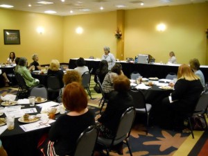 Patsy speaking on "When the Manure of Life Catches Fire" to the Women's Council